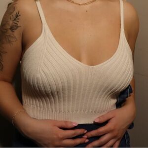 White knit tank top